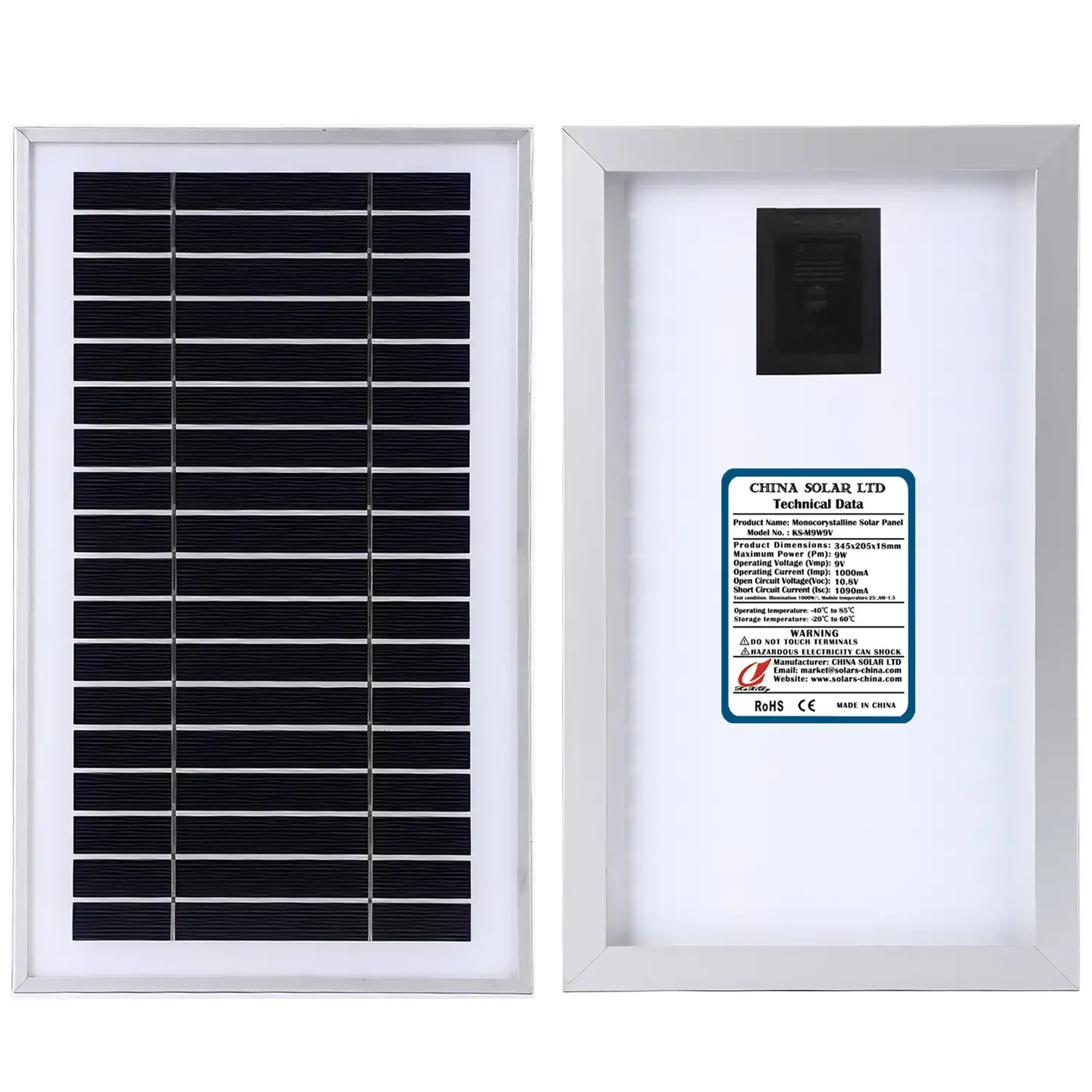 Fotovoltaikus Napelem 9W 9V